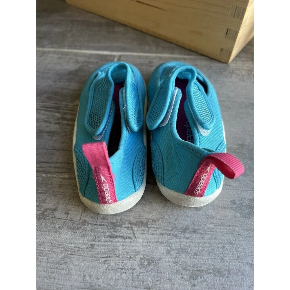 Toddlers Girls Speedo Hybrid Light Blue Water Shoes Easy On & Off Beach L 9 / 10